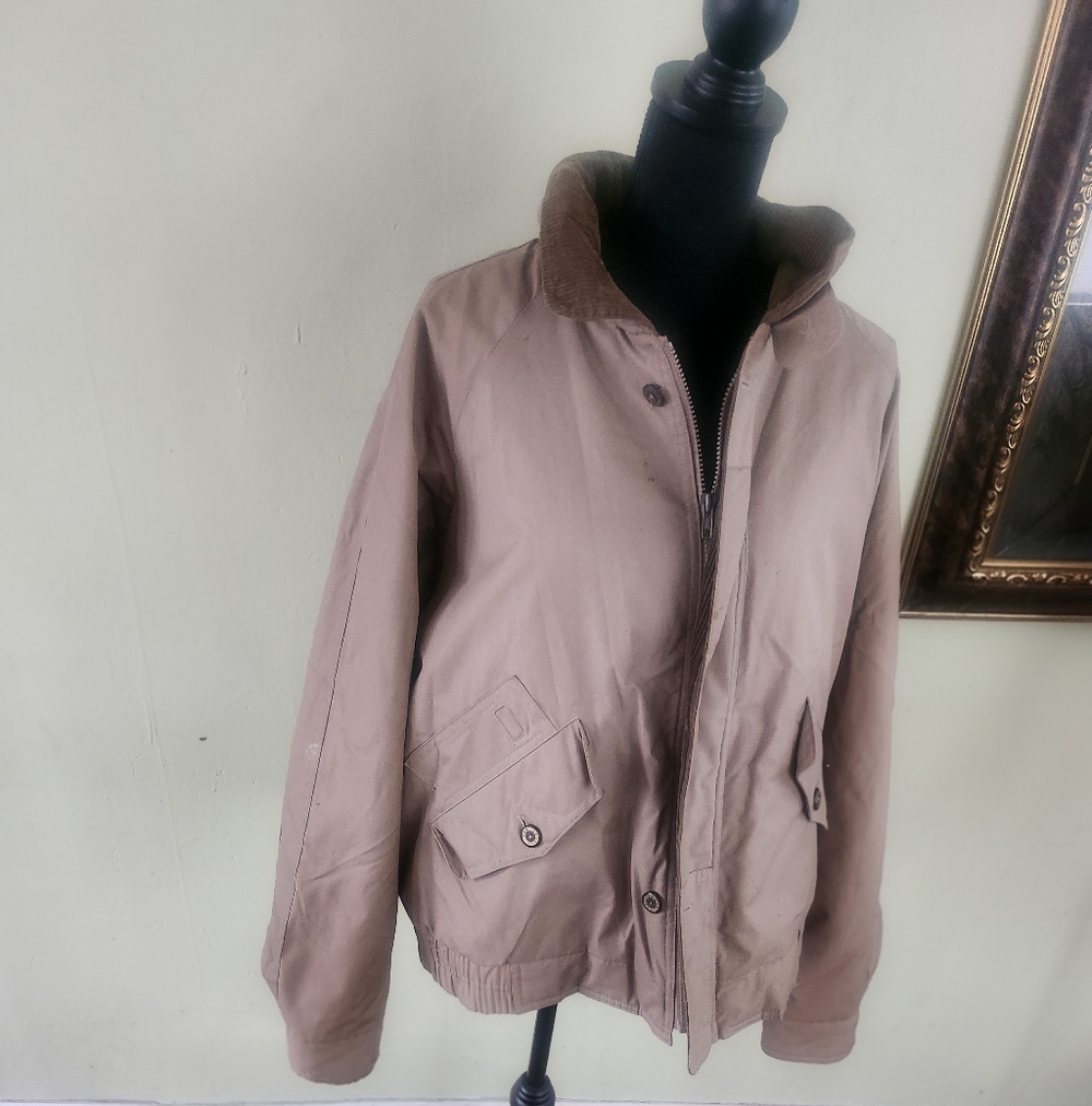 London Fog Men’s Khaki Beige Water Resistant Jacket Size 46 Reg